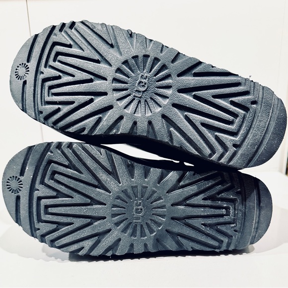 UGG WOMEN'S ULTRA MINI PLATFORM LEATHER SHEARLING LINED ANKLE BOOTS BLACK size 6 - Picture 14 of 14